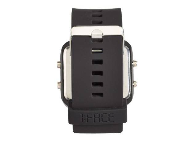 1:Face 'Cancer' Sleek Design Square Digital Watch with Silicone Strap Buckle Closure, Dial: 38mm, Black (New Open Box)