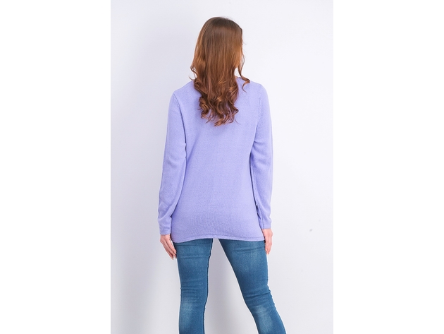 Karen Scott Women's Patchwork-Stitch Pullover Sweater Purple Size 2 Extra Large
