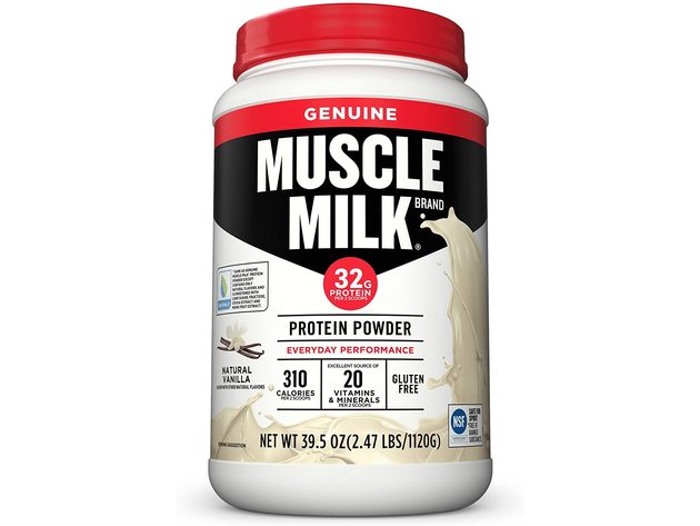 2-PACK Muscle Milk Genuine Protein Powder, Provides a More Sustained Delivery of Protein, 61.8 oz. 3.86 Lbs (30.9 oz. each), Vanilla Creme