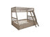 Ashley Signature Design B73358S Lettner Twin over Full Bunk Bed with Ladder - Light Gray