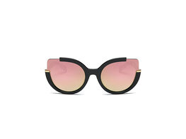 Lauryn Half-Frame Round Cat Eye Sunglasses (Peach)