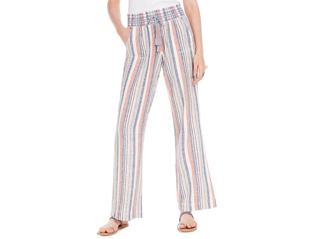 Rewash Juniors' Striped Smocked-Waist Soft Pants Multi Size Large
