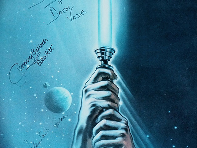 Return of the Jedi Certified Cast Hand-Signed Original Vintage Poster