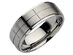Mens Chisel 8mm Satin Stainless Steel Comfort Fit Grooved Brushed Wedding Band - 12.5