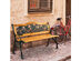 Costway Patio Park Garden Bench Porch Path Chair Furniture Cast Iron Hardwood - Yellow