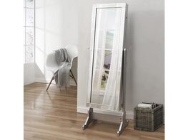Radiant Cheval Mirror Jewelry Armoire Silver