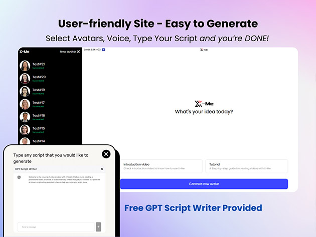 X-Me AI Avatar Video Generator Plus Plan: Lifetime Subscription