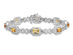 Natural Emerald-Cut Citrine Infinity Bracelet 4.30 Carat (ctw) in Rhodium Plated Sterling Silver