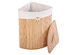 Costway Corner Bamboo Hamper Laundry Basket Washing Cloth Bin Storage Bag Lid Natural - Natural