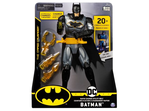 Batman Rapid Change Utility Belt Batman Deluxe 12 Inches Action Figure with Lights and Sounds (New Open Box)