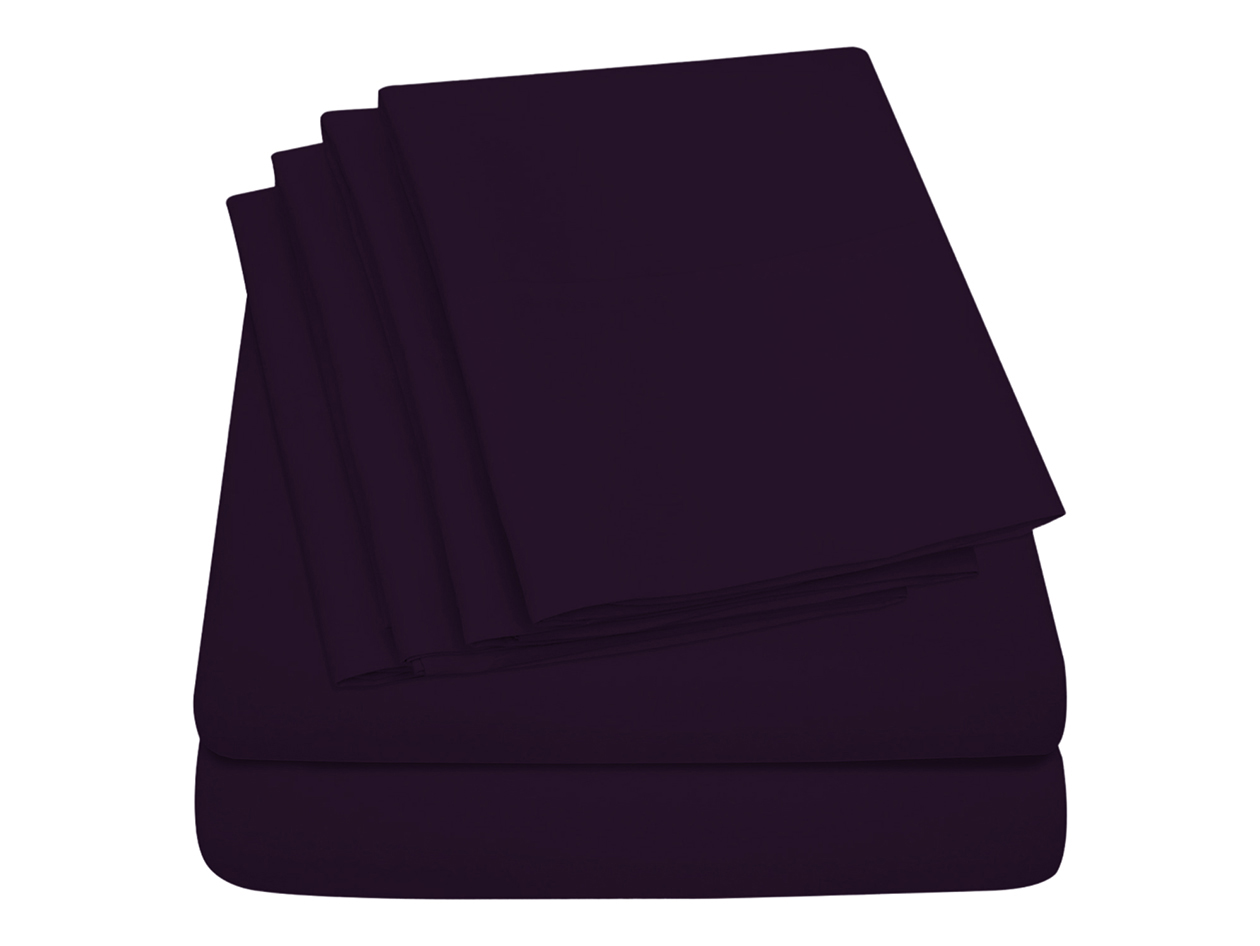 Super-Soft 1800 Series Bamboo Blend 6-Piece Sheet Set (Purple/Full)