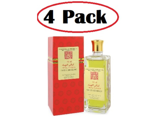 4 Pack of Layali El Hana by Swiss Arabian Concentrated Perfume Oil Free From Alcohol (Unisex) 3.2 oz