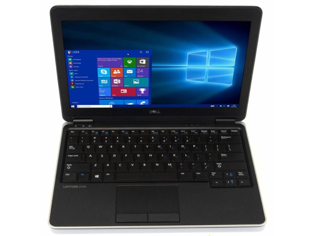 Dell Latitude E7240 12" Laptop, 1.6 GHz Intel i5 Dual Core Gen 4, 4GB RAM, 128GB SSD, Windows 10 Home 64 Bit (Refurbished Grade B)