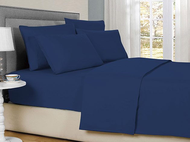 6-Piece Bamboo-Blend Comfort Luxury Sheet Set (Navy/King)