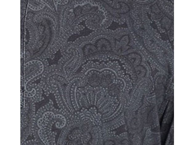 Tallia Men's Slim-Fit Mercerized Paisley Long Sleeve Henley Black Size Medium