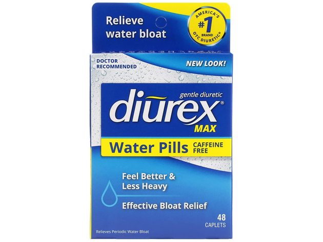 Diurex Max Diuretic Water Caplets, Relieve Bloating Without Causing Jitteriness, Easy-To-Swallow Caplet To Reduce Water Retention, 48 Count