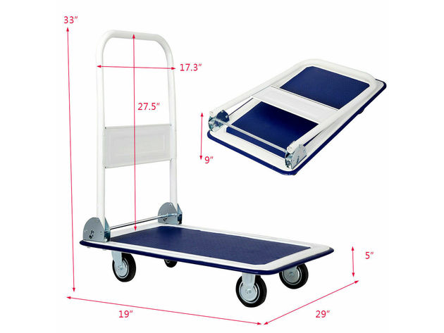 330lbs Folding Platform Cart Dolly Push Hand Truck Moving Warehouse Foldable New 