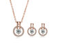 Linda Simulated Diamond Necklace and Earring Set- Gold