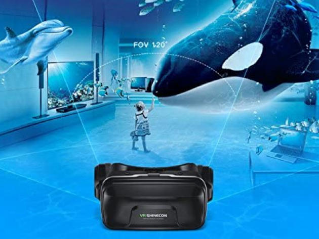 VR Headset with Built-in Headphones