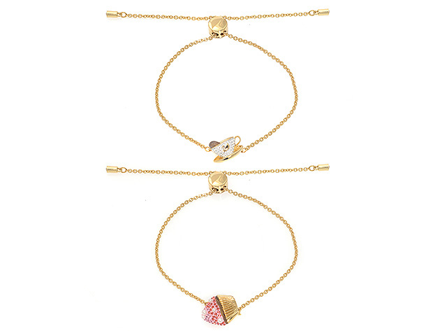 Swarovski Nicest Gold-Tone Light Multi-Colored Crystal Bracelets (Store-Display Model)