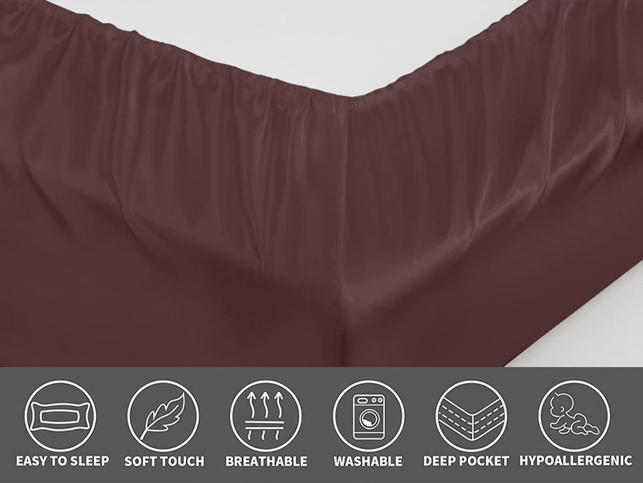 Silky-Soft Satin 4-Piece Sheet Set (Chocolate/Full)