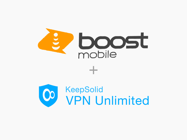 Boost Mobile Prepaid Unlimited Talk & Text, 2GB LTE Data [12-Month Subscription] + VPN Unlimited [Lifetime Subscription]
