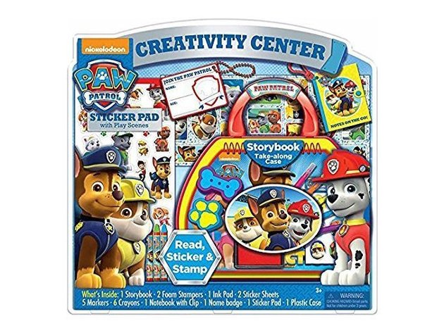 4SGM Nickelodeon Paw Patrol Creativity Activity Center Storybook, Stickers, Stamps, Crayons, Markers Toy, Multicolor
