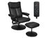 Massage Recliner Couch Chair Lounge Swivel w/Ottoman Side Pocket Remote Control - Black