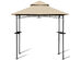 Costway 8' x 5' Outdoor Patio Barbecue Grill Gazebo w/ LED Lights 2-Tier Canopy Top Tan - Khaki