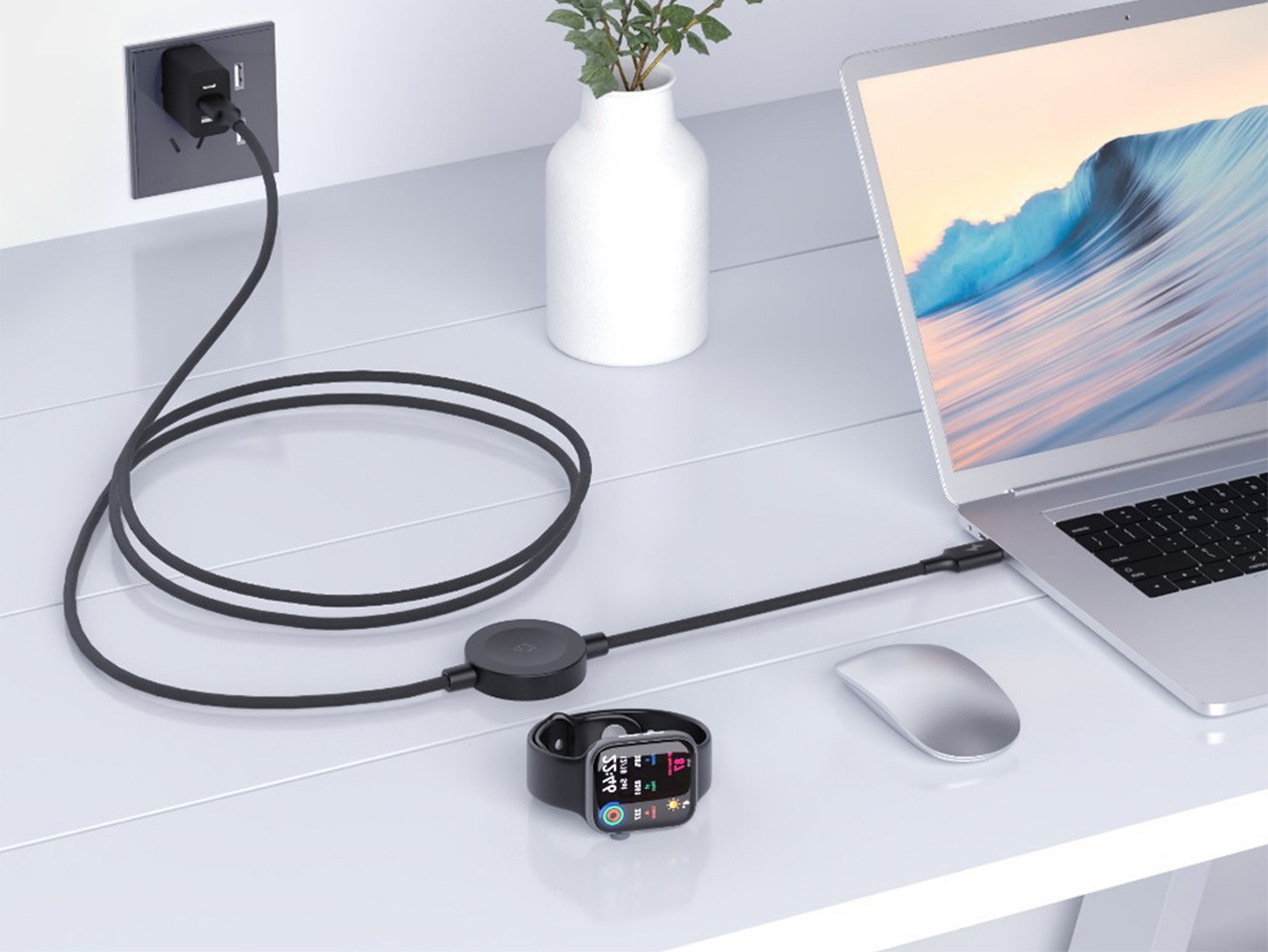2-in-1 USB-C 65W Charging Cable with Built-in Apple Watch Charger (3-Pack)