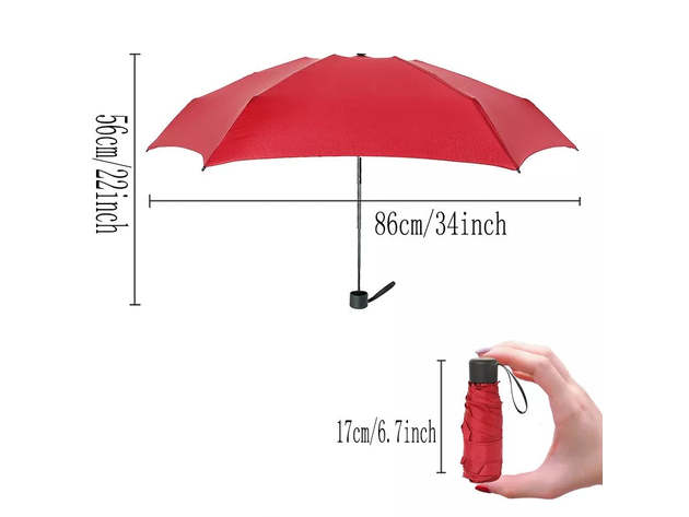2-Pack Travel Mini Umbrella (Pink)