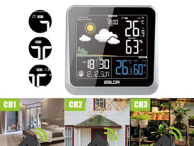 BALDR Color Display Digital Wireless Indoor/Outdoor Weather Station