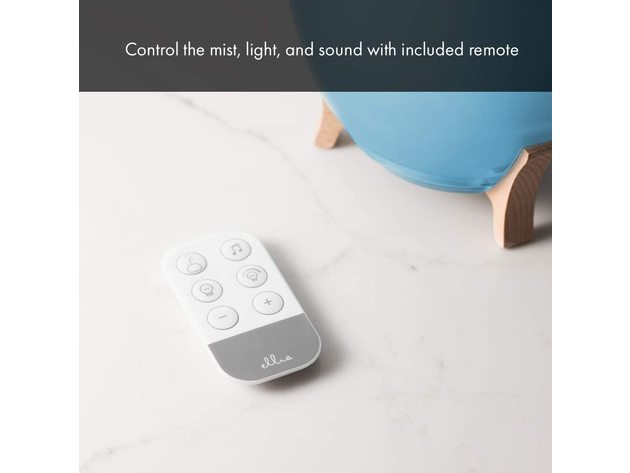 Homedics Ellia Aspire Ceramic Glass & Wood Ultrasonic Aroma Diffuser with Remote, Mobile App and Uplifting Sounds, Blue (Refurbished)