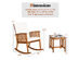 Costway 2 Piece Acacia Wood Patio Rocking Chair Set Cushioned Coffee Table - Teak