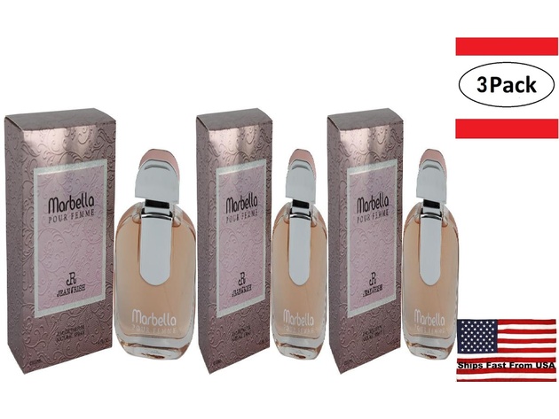 3 Pack Marbella by Jean Rish Eau De Parfum Spray 3.4 oz for Women