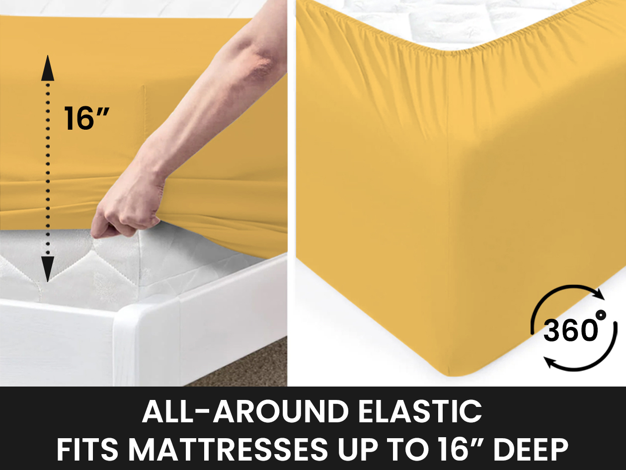 Super-Soft 1800 Series Bamboo Blend 6-Piece Sheet Set (Gold/King)