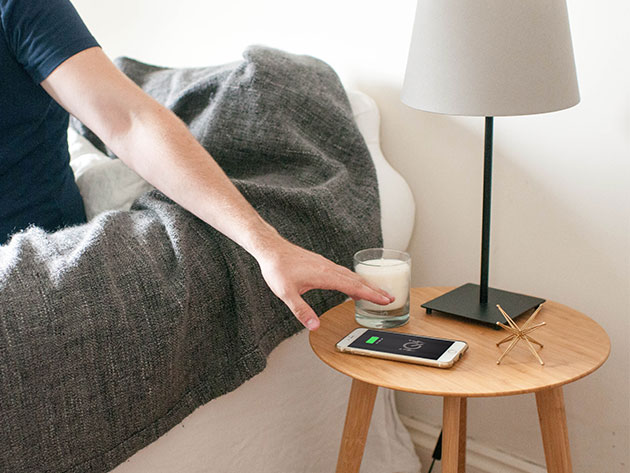 FurniQi Bamboo Wireless Charging Side Table