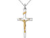 Sterling Silver with 18K Gold Plating Crucifix Cross Pendant Necklace with Chain