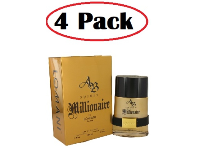 4 Pack of Spirit Millionaire by Lomani Eau De Toilette Spray 6.7 oz