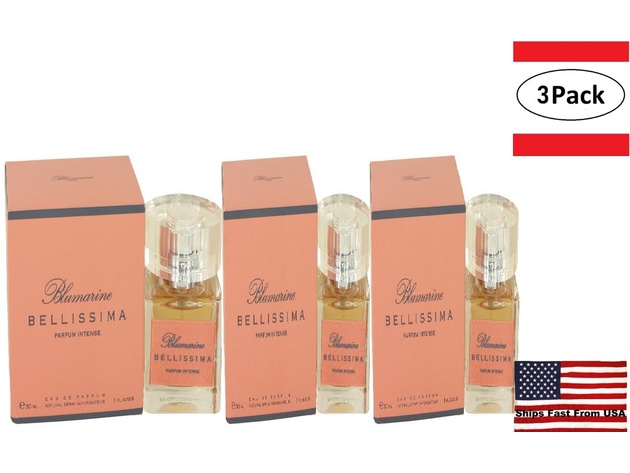 3 Pack Blumarine Bellissima Intense by Blumarine Parfums Eau De Parfum Spray Intense 1 oz for Women