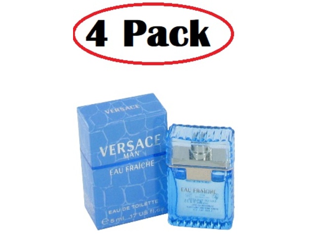 4 Pack of Versace Man by Versace Mini Eau Fraiche .17 oz