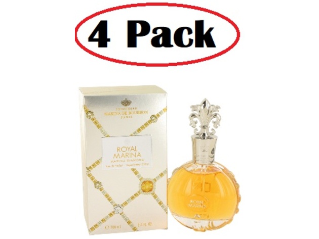 4 Pack of Royal Marina Diamond by Marina De Bourbon Eau De Parfum Spray 3.4 oz