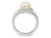 Button Freshwater Cultured Pearl Ring 8-9mm in Sterling Silver - 8