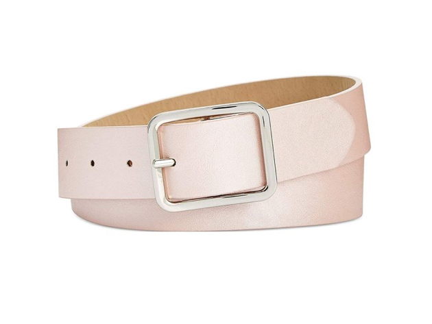 INC International Concepts Women's Casual Solid Belt Solid Blush Silver Size Small