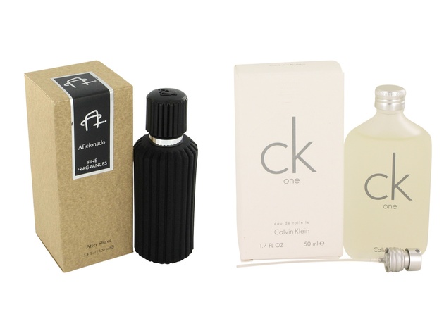 Gift set  Aficionado by Cigar After Shave 3.4 oz And a bottle of CK ONE Eau De Toilette Pour/Spray (Unisex) 1.7 oz