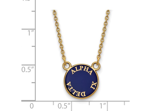 14K Plated Silver Alpha Xi Delta Small Enamel Necklace