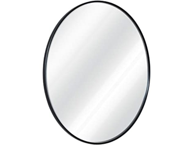 HBCY Round Wall Mirror for Entryways, Washrooms, Living Rooms, 30 Inch - Black (Refurbished)