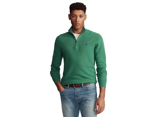 Polo Ralph Lauren Men's Textured Quarter-Zip Sweater Green Size Extra ...