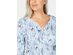 Karen Scott Women's Petite Watercolor-Print Henley Top Blue Size Small