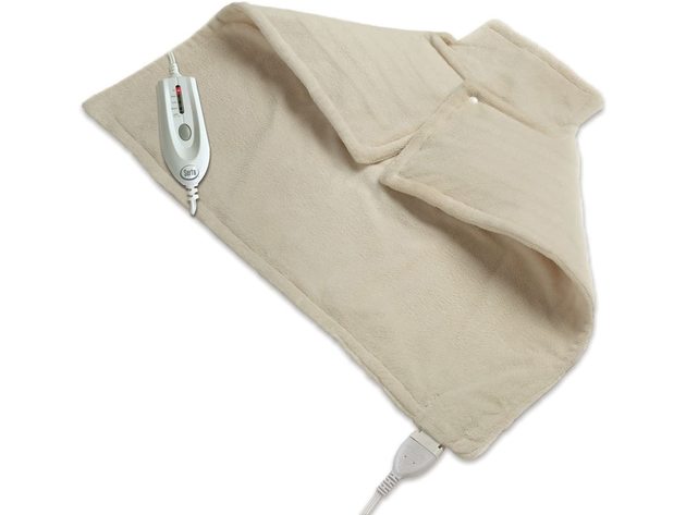 Wellrest | Therapeutic Neck and Back Warmer 4-Heat Settings With Auto Shut Off, Machine Washable, Natural - Natural